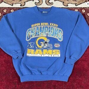 St Louis Rams 2000 N FL XXXIV Super Bowl Champions Sweatshirt Shirt Sweater